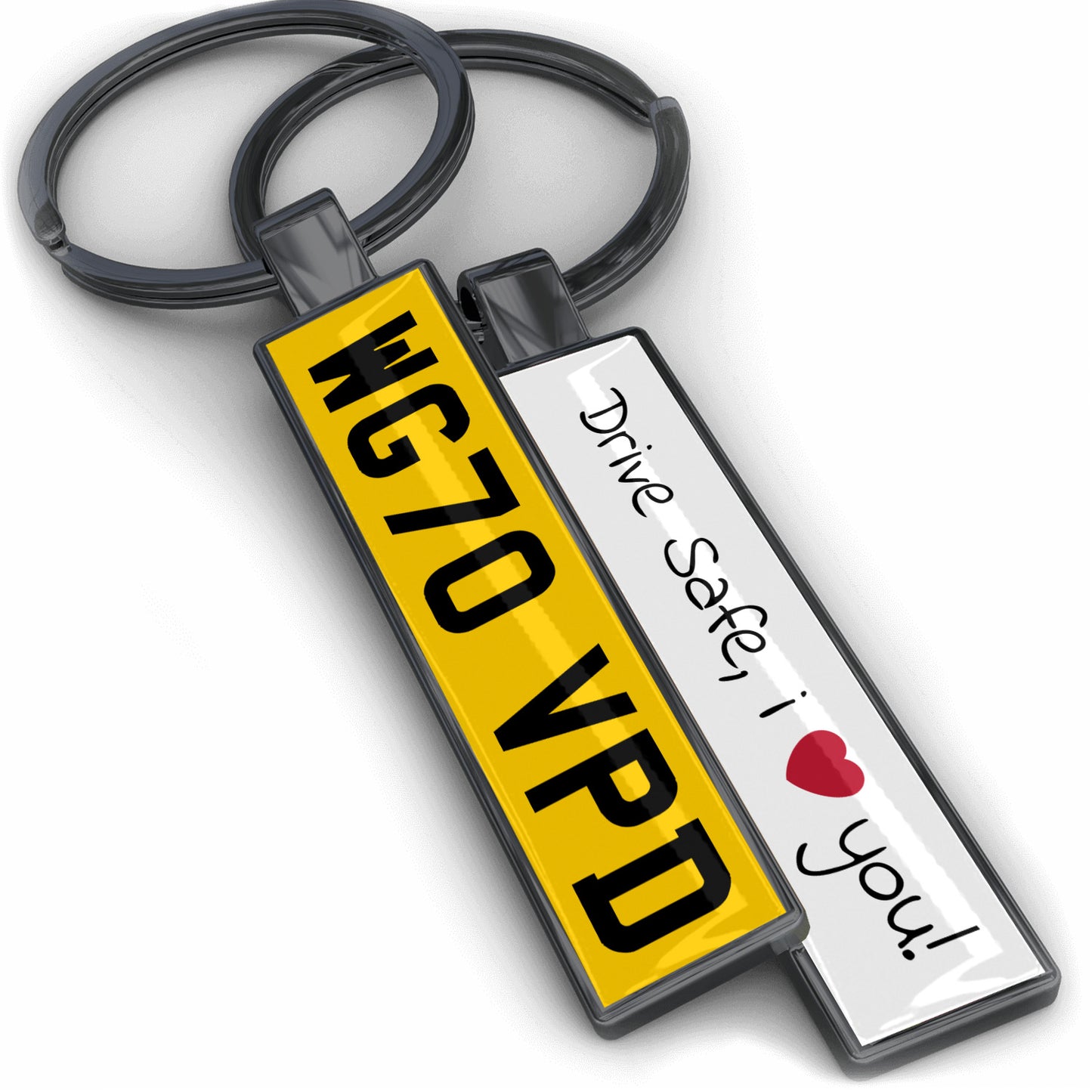 Personalised Metal Number Plate Keyring