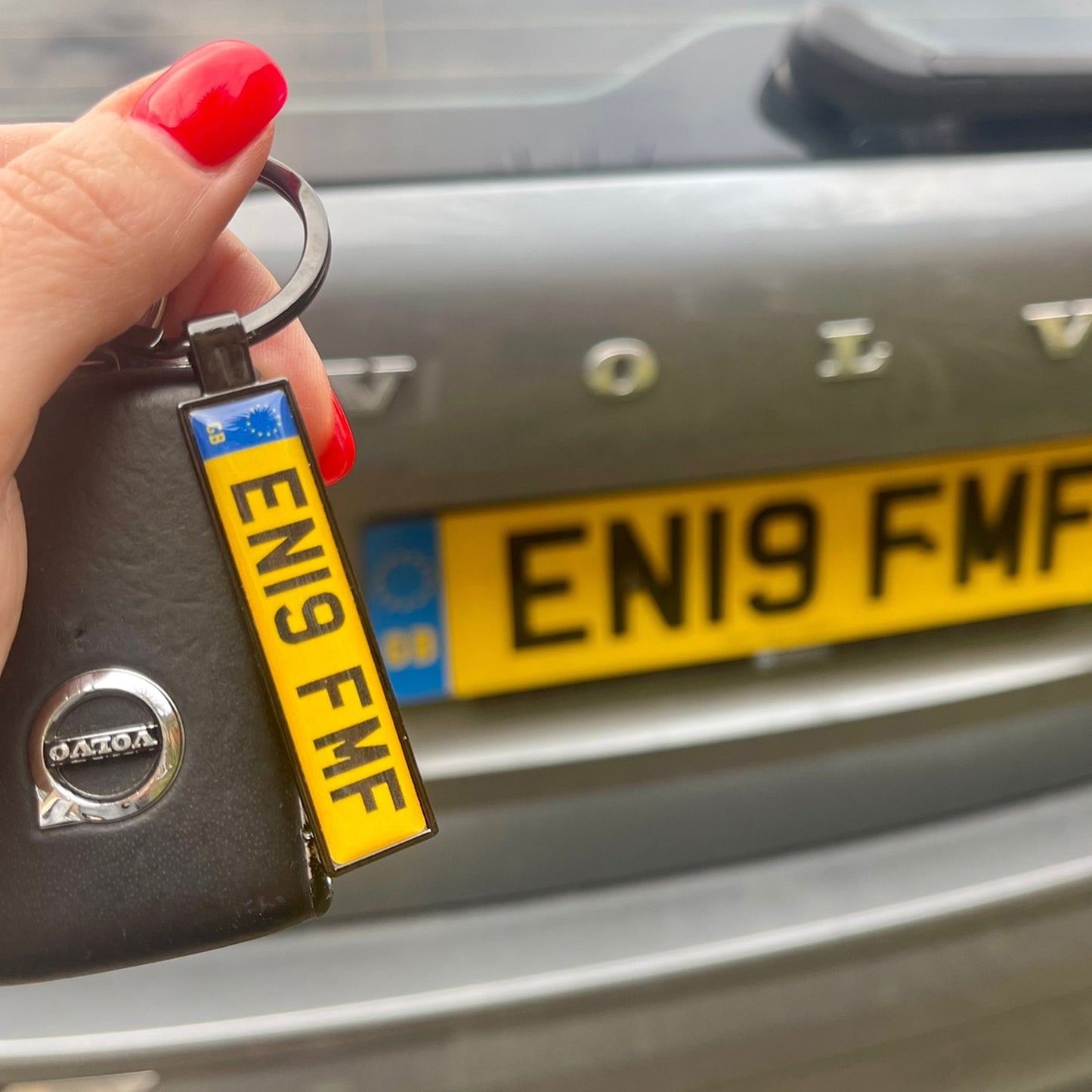 Personalised Metal Number Plate Keyring