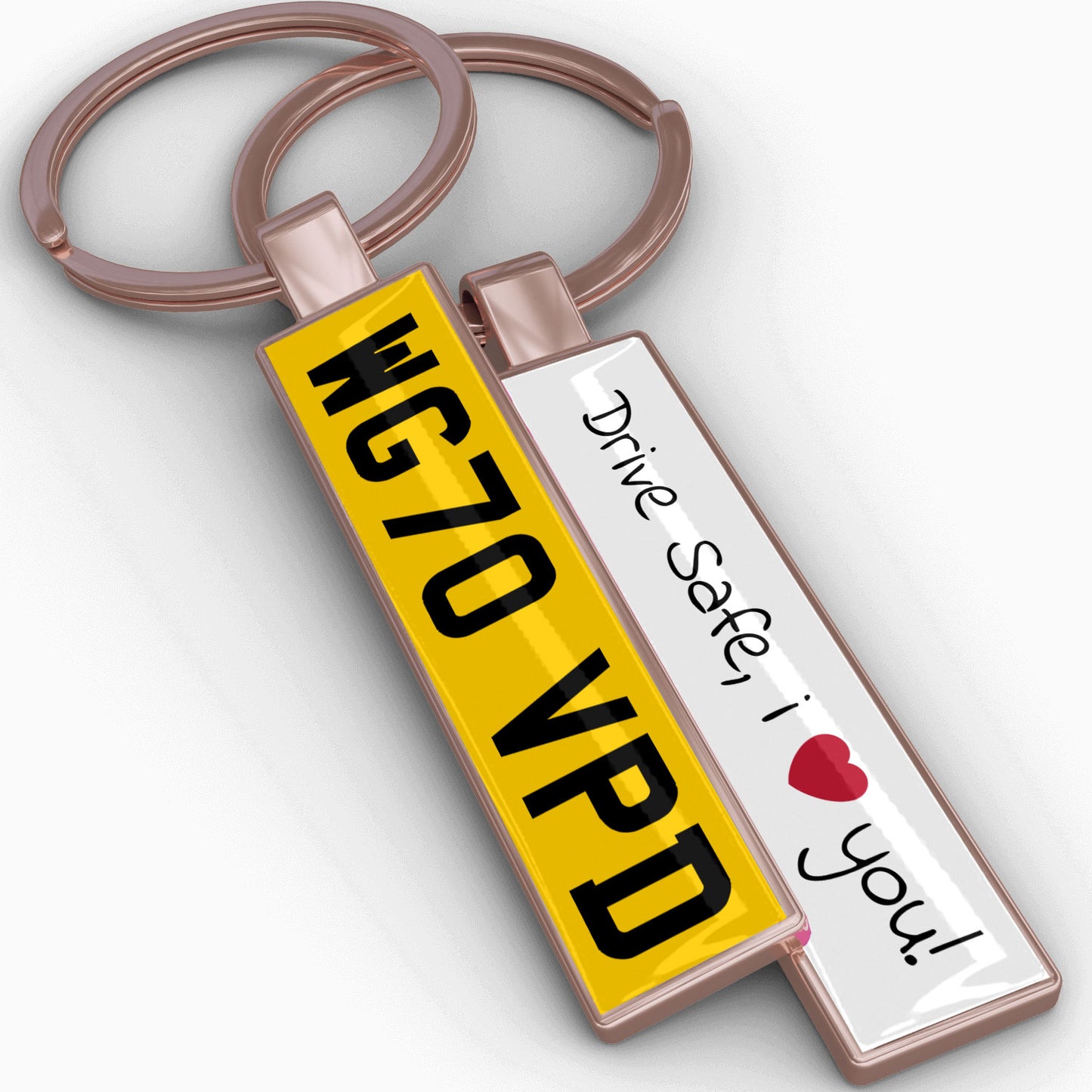 Personalised Metal Number Plate Keyring