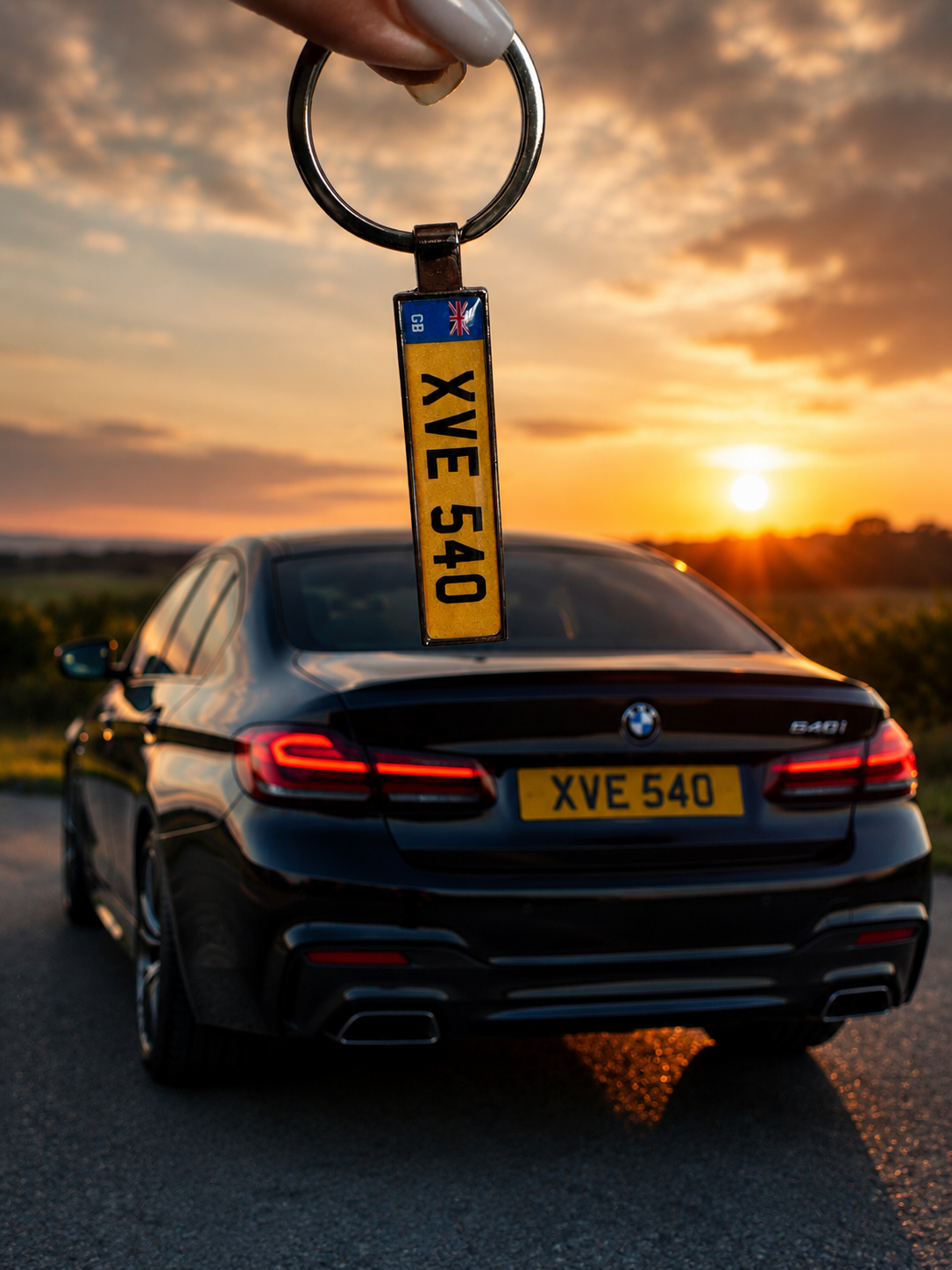 Personalised Metal Number Plate Keyring - Premium Custom Car Gift
