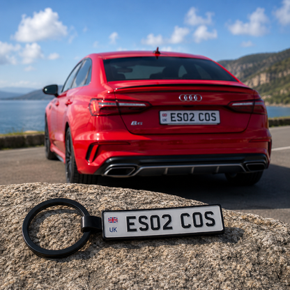 Personalised Metal Number Plate Keyring - Premium Custom Car Gift