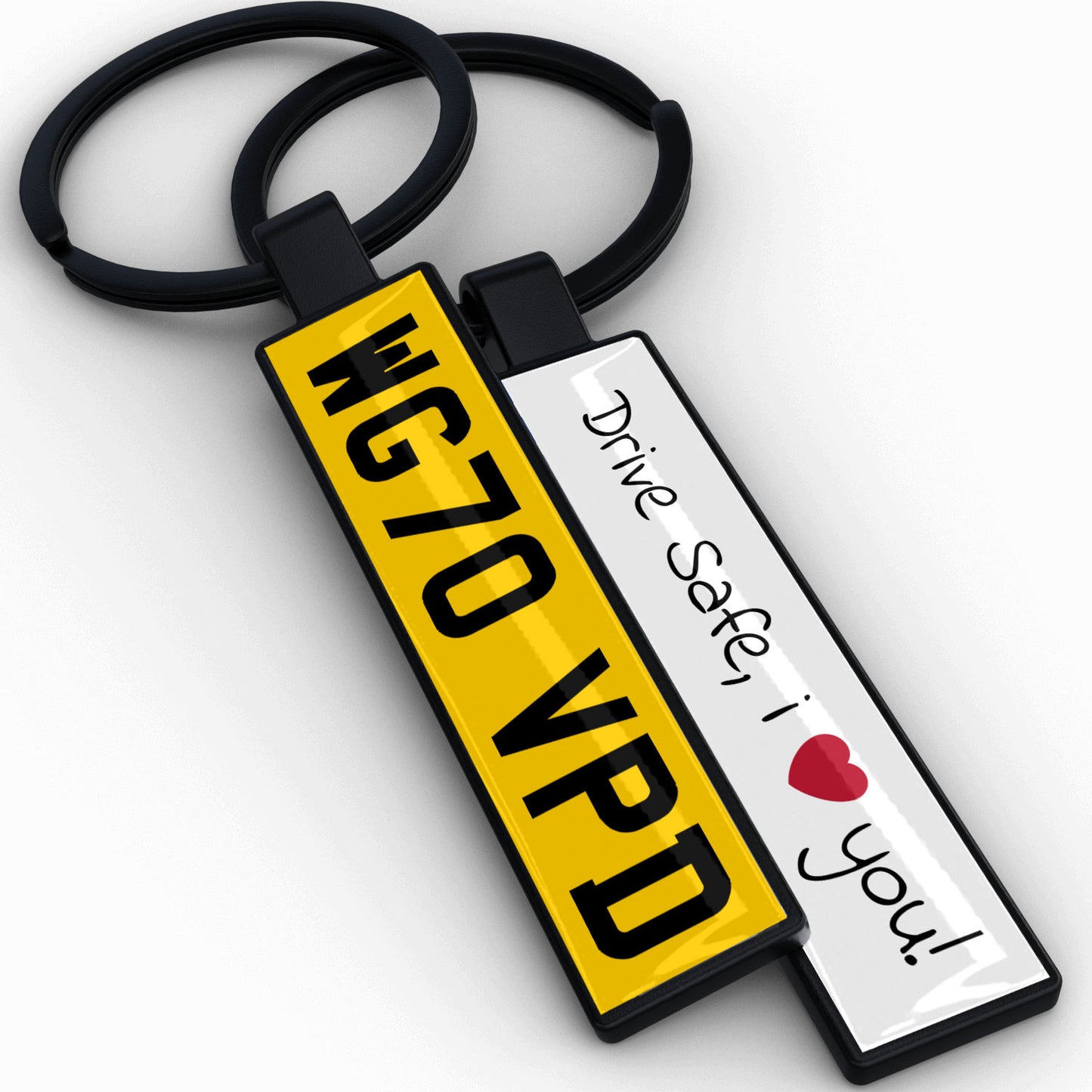 Personalised Metal Number Plate Keyring