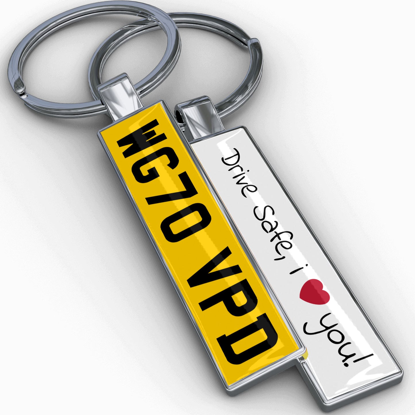 Personalised Metal Number Plate Keyring