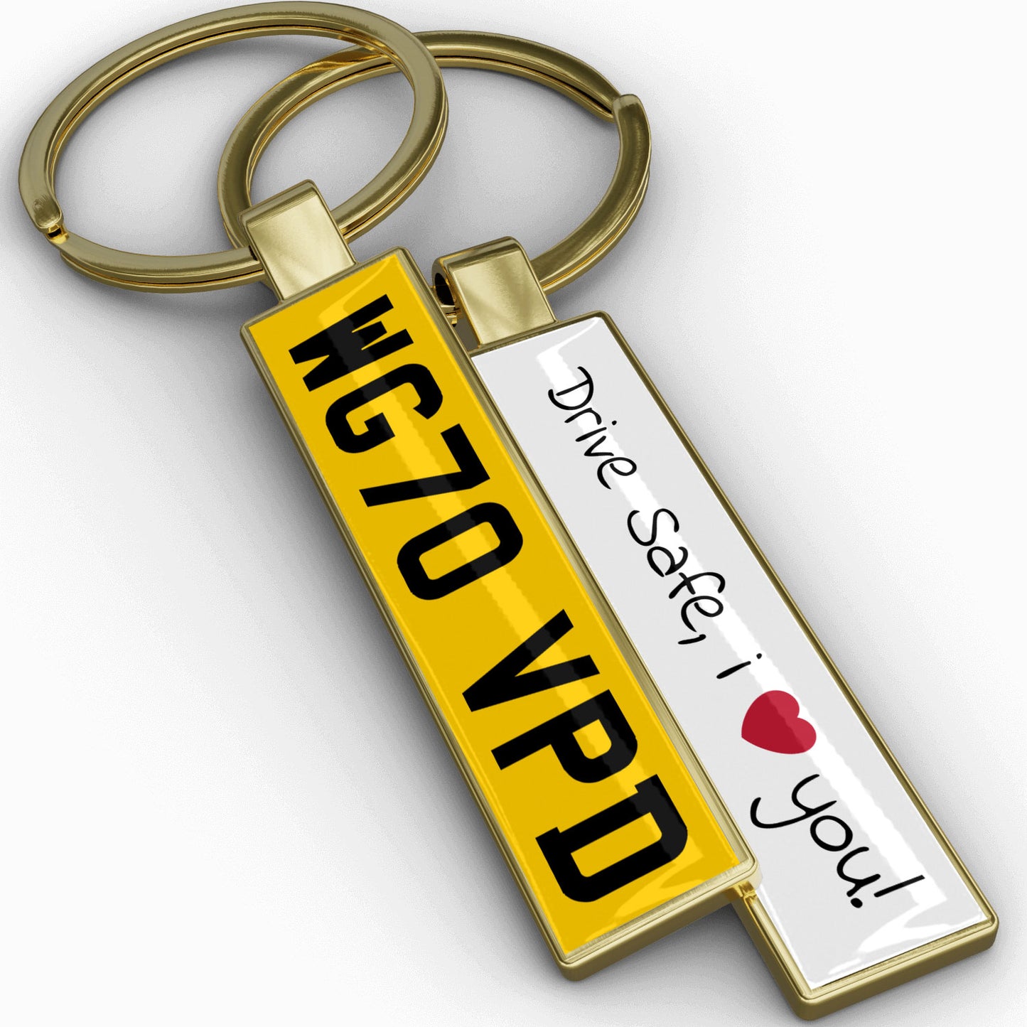 Personalised Metal Number Plate Keyring