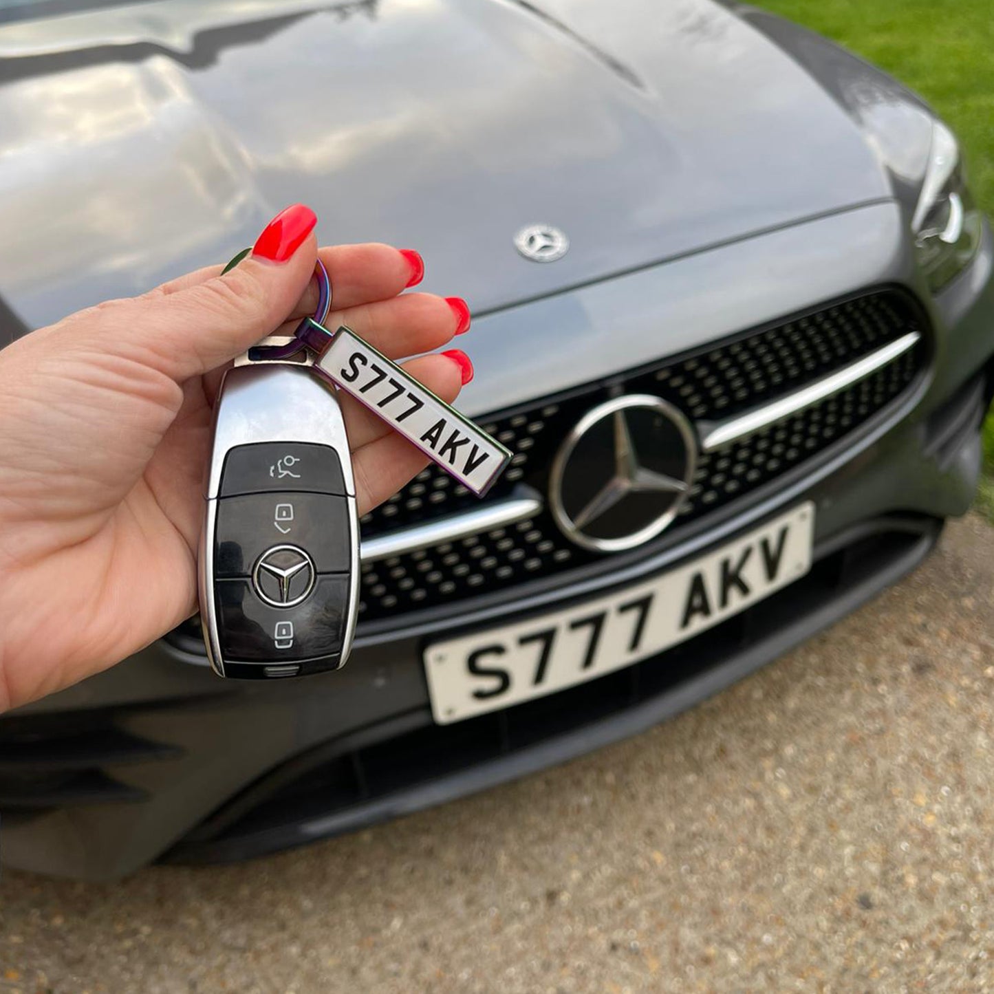 Personalised Metal Number Plate Keyring