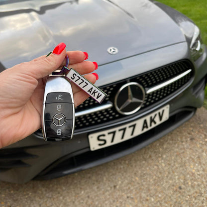 Personalised Metal Number Plate Keyring