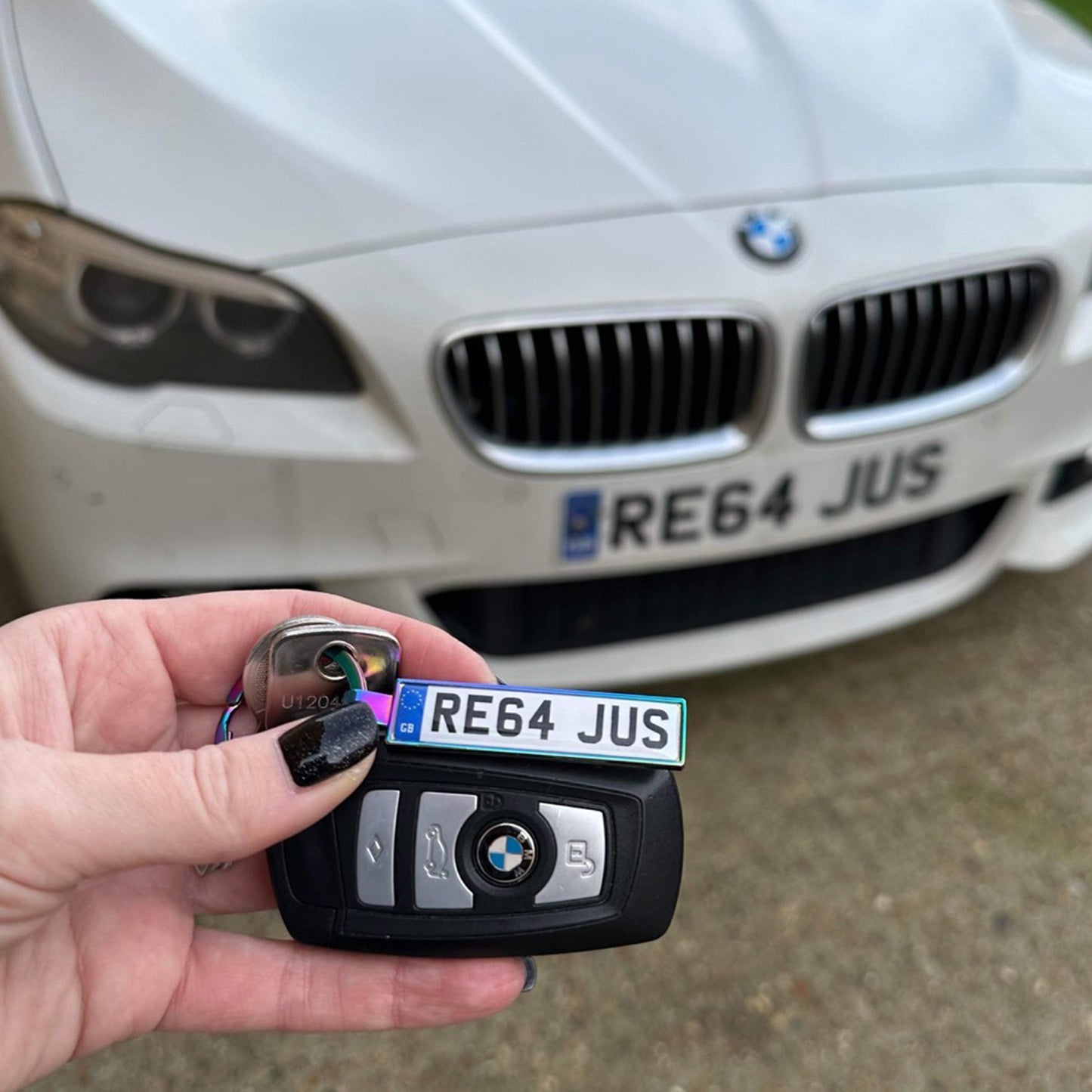 Personalised Metal Number Plate Keyring