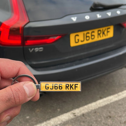 Personalised Metal Number Plate Keyring