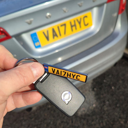 Personalised Metal Number Plate Keyring