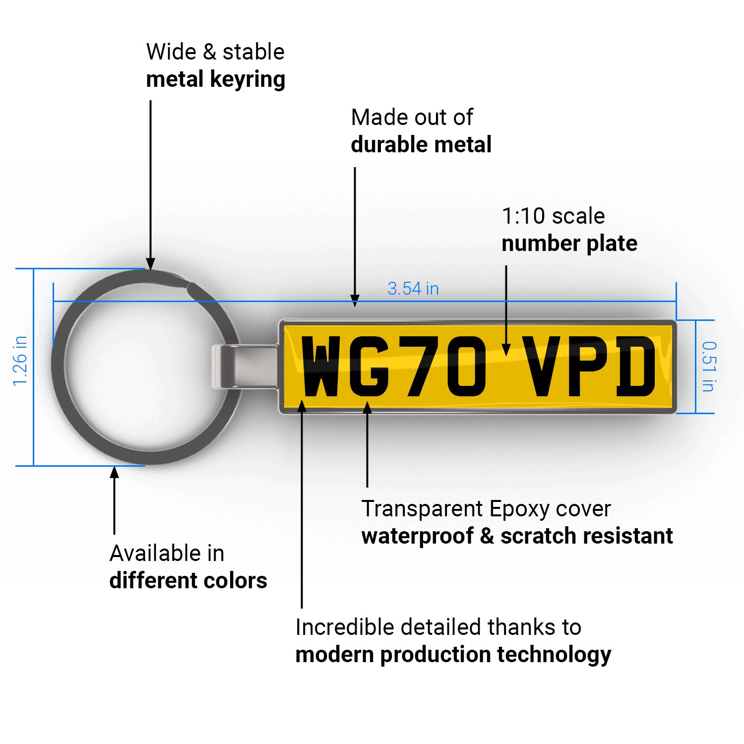 Number on sale plate keyrings