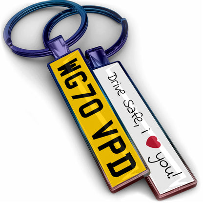 Personalised Metal Number Plate Keyring